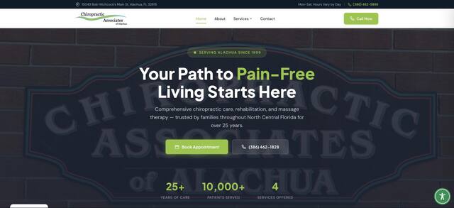 Chiropractic Associates of Alachua web site