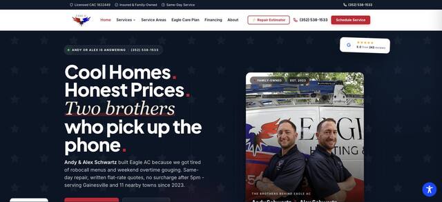 Eagle AC Heating and Cooling web site