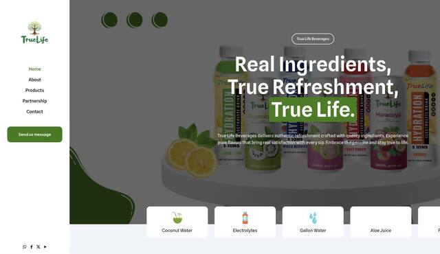 True Life Beverages web site